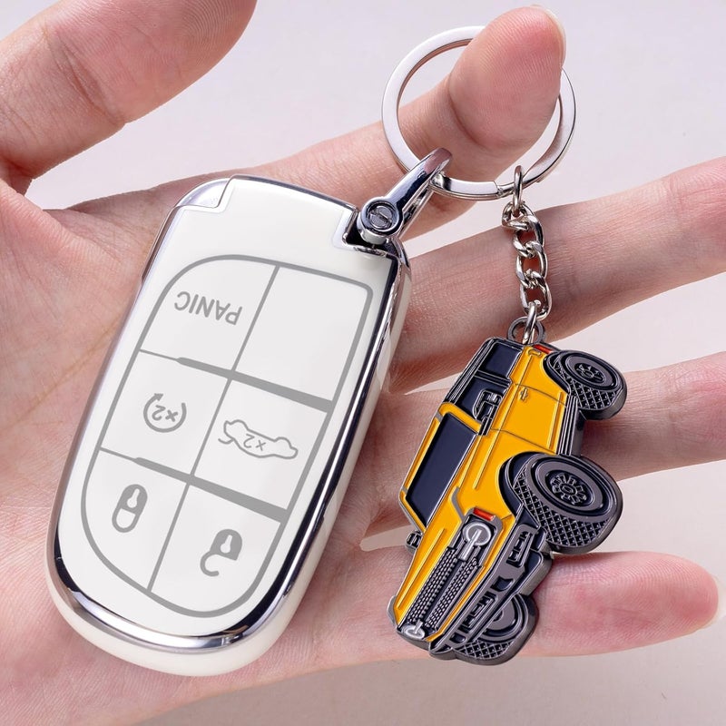 SINLAKUA for Bronco Keychain 4 door key chain Fob Cover Cool Mods Key Chain Sport Accessories compatible with Ford Bronco 2021 2022 2023(Cyber Orange) - Image 3